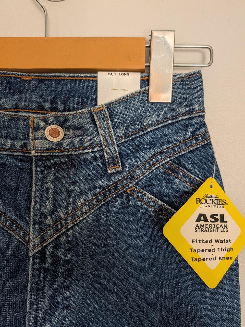 VTG NWT Rocky Mountain Rockies ASL Western Jeans Bareback High Rise 24 Long